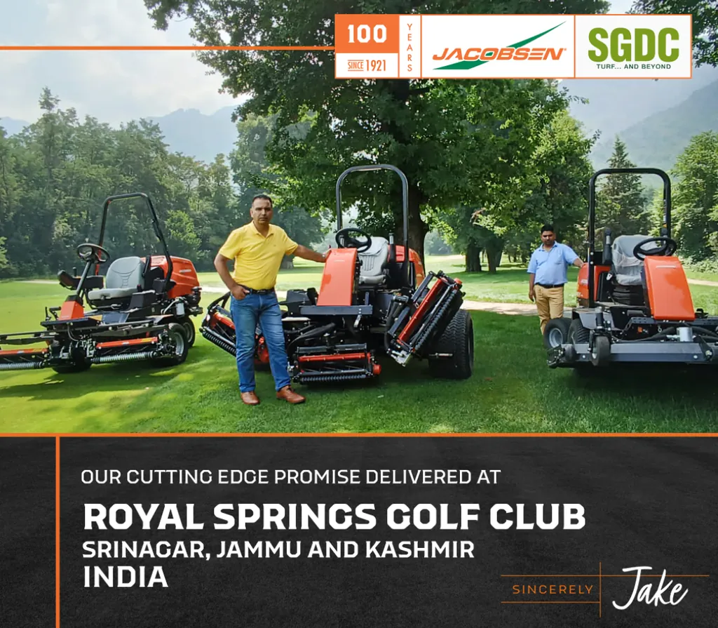 Jacobsen mowers delivered by SGDC India